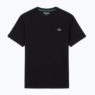 Vyriški teniso marškinėliai Lacoste TH0003 black/lambʼs lettuce