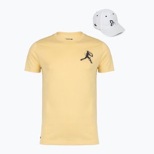 Vyriški marškinėliai + kepurė Lacoste TH1044 soya/white