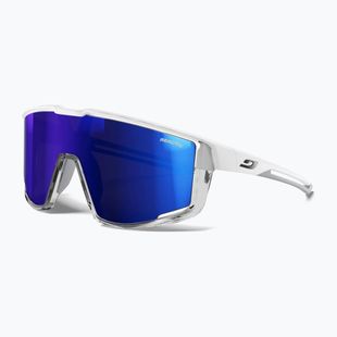 Julbo Fury Reactiv 1-3 High Contrast matinės baltos/permatomos pilkos spalvos dviratininkų akiniai