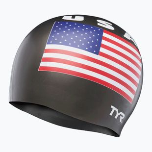 Plaukimo kepuraitė TYR USA Silicone black