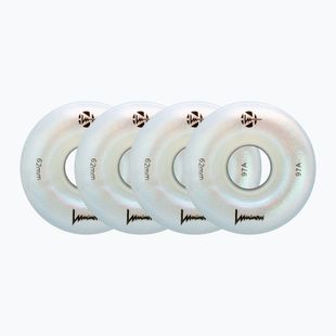 Ratukai riedučiams FR Skates Luminous Led Quad Wheel 62mm/97A X4 white pearl
