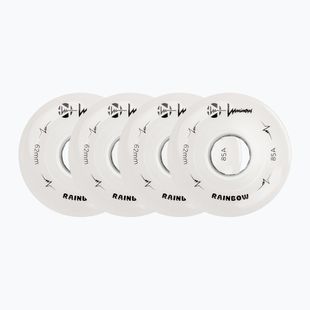 Ratukai riedučiams FR Skates Luminous Led Quad Wheel 62mm/85A Sixies 6LED X4 rainbow/white