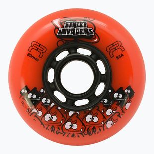 Ratukai riedučiams FR Skates Street Invaders Wheels 80mm/84A X4 orange/black