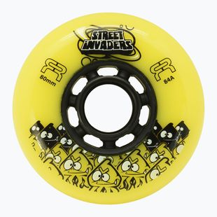 Ratukai riedučiams FR Skates Street Invaders Wheels 80mm/84A X4 yellow/black