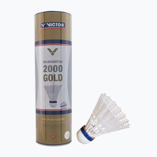 VICTOR Nylon Shuttle 2000 badmintono raketės 6 vnt. baltos spalvos 100919