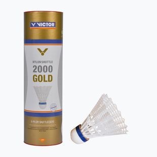 VICTOR Nylon Shuttle 2000 badmintono raketės 6 vnt. baltos spalvos 100919