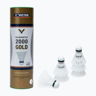VICTOR Nylon Shuttle 2000 badmintono raketės 6 vnt. baltos spalvos 100919