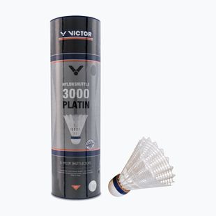 VICTOR Nylon Shuttle 3000 badmintono raketės 6 vnt. baltos spalvos 101519