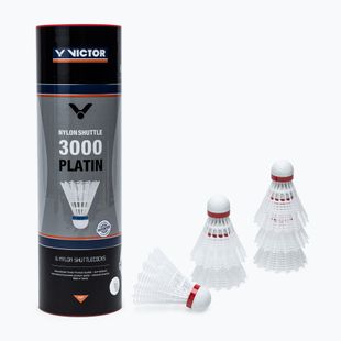 VICTOR Nylon Shuttle 3000 badmintono raketės 6 vnt. baltos spalvos 101519