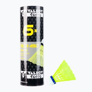 Talbot-Torro Tech 450 badmintono raketės, Premium Nylon 6 vnt., geltonos spalvos 469183