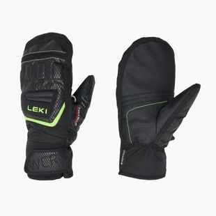 Vaikiškos slidininkų pirštinės LEKI WCR Team 3D Junior Mitt black/ ice lemon
