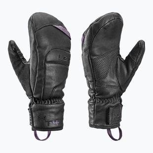 Moteriškos slidinėjimo pirštinės LEKI Montera Prime Women Mitt black/blackberry gray