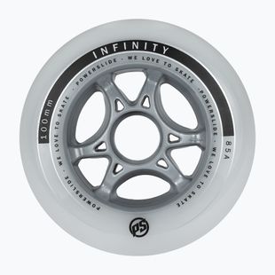 Powerslide Infinity II riedučių ratukai 100 mm/85A 4 vnt., balti 905224