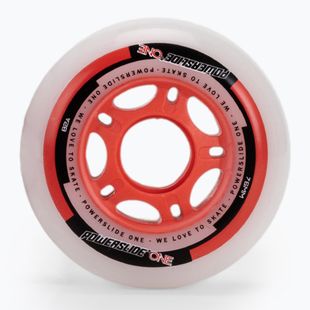 Powerslide PS One Spacer/Bearings 76mm/82A 8pc white 905310 riedučių ratukai su guoliais