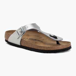 Šlepetės per pirštą BIRKENSTOCK Gizeh Birko-Flor Narrow silver