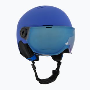 Vaikiškas slidinėjimo šalmas UVEX Rocket Visor Jr blue matt/mirror blue/smoke