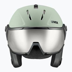 Slidinėjimo šalmas UVEX Instinct Visor oxid green matt/mirror silver/smoke