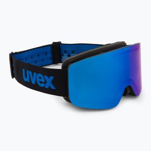 Vaikiški slidinėjimo akiniai UVEX Pwdr FM black matt/mirror blue smoke clear
