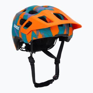 Vaikiškas dviratininko šalmas UVEX React Jr papaya camo matt