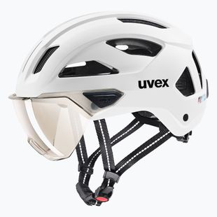 Dviračio šalmas UVEX Stride Visor white matt/litemirror silver