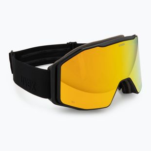 Slidinėjimo akiniai UVEX Gravity FM black matt/mirror yellow/orange/clear