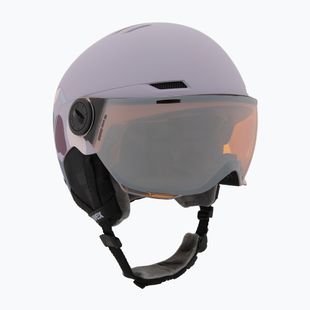 Vaikiškas slidinėjimo šalmas UVEX Rocket Visor Jr cool lavender abstract matt/mirror silver/laser gold
