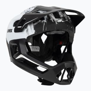 Vaikiškas dviratininko šalmas UVEX React Fullface Jr black/white matt