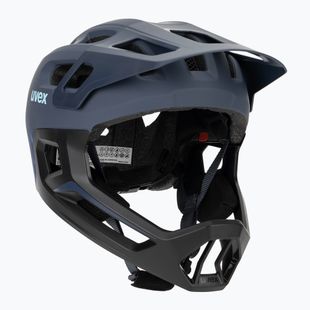 Vaikiškas dviratininko šalmas UVEX React Fullface Jr dusk blue matt