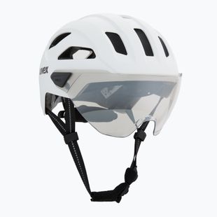 Dviračio šalmas UVEX Stride Visor white matt/lite mirror silver