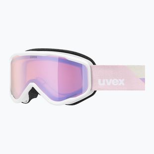 Vaikiški slidinėjimo akiniai UVEX Speedy Nova FM S2 white matt/mirror rose