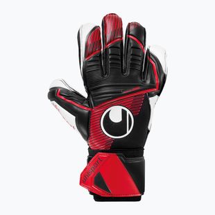 Uhlsport Powerline Supersoft vartininko pirštinės juoda/raudona/balta