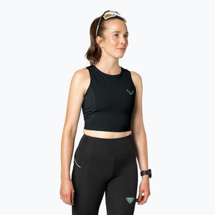 Moteriški bėgimo marškinėliai DYNAFIT Trail Crop Top black out