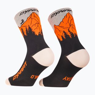 Kojinės DYNAFIT Traverse Crew black out ultra orange/4220