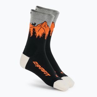 Kojinės DYNAFIT Traverse Crew black out ultra orange/4220
