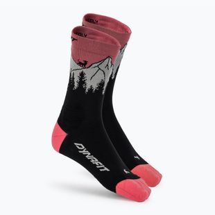 Kojinės DYNAFIT Traverse Crew black out ultra coral/6a10