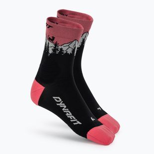 Slidinėjimo kojinės DYNAFIT Traverse Mid black out ultra coral/6a10