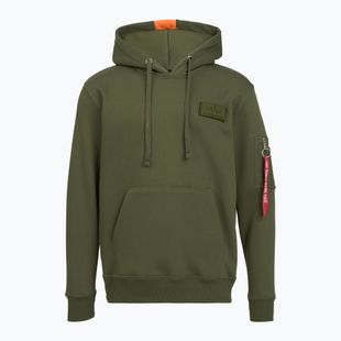 Vyriškas džemperis Alpha Industries Red Stripe Hoodie dark green