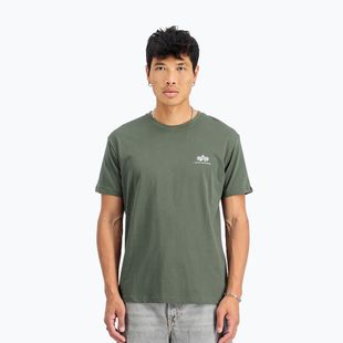 Vyriški marškinėliai Alpha Industries Basic Small Logo dark olive
