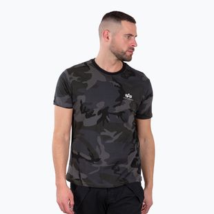 Vyriški marškinėliai Alpha Industries Basic Small Logo Camo black camo