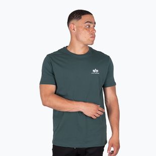 Vyriški marškinėliai Alpha Industries Basic Small Logo navy green