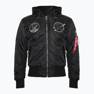 Alpha Industries MA-1 VF Hood Dark Side juoda / šviesą atspindinti vyriška striukė
