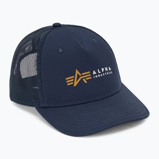 Vyriška kepuraitė su snapeliu Alpha Industries Label Trucker rep.blue