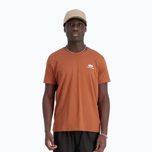 Vyriški marškinėliai Alpha Industries Basic Small Logo hazel brown