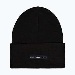 Kepurė Alpha Industries Rubber Logo Beanie black