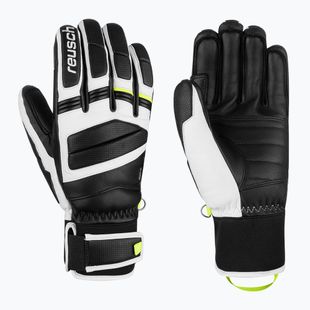 Slidinėjimo pirštinės Reusch Master Pro black/white/safety yellow