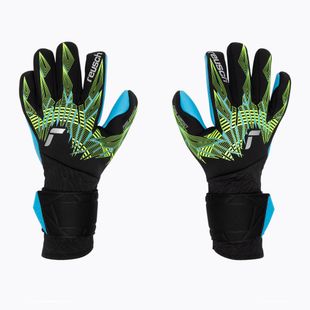 Vartininko pirštinės Reusch Pure Contact Aqua black/fluo lime/aqua