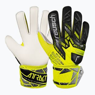 Vaikiškos vartininko pirštinės Reusch Attrakt Solid Junior safety yellow/silver