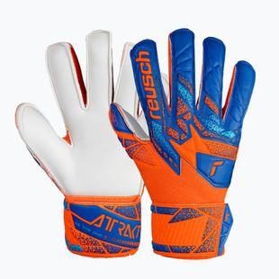 Vaikiškos vartininkų pirštinės Reusch Attrakt Solid Finger Support Junior shocking orange/blue
