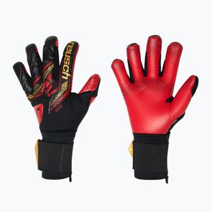Vartininkų pirštinės Reusch Attrakt Gold X GluePrint black/gold/fiery red