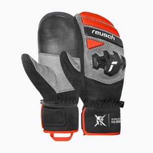 Slidinėjimo pirštinės Reusch Worldcup Warrior R-Tex XT Mitten black/silver/fluo red